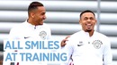 ALL SMILES AT TRAINING | Manchester City v Swansea City Preparations