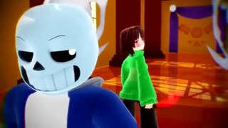 Stronger Than You Chara and Sans [ MMD Undertale ]