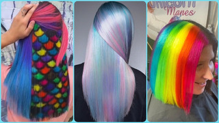 Amazing Rainbow Hair Transformation 2021 Hair Color Transformation! Hairstyle Tutorials Compilation