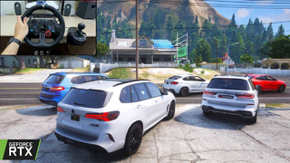 GTA 5 – 2024 BMW X5 M Competition Climbing the Mountain – BMW CARS OFFROAD CONVOY