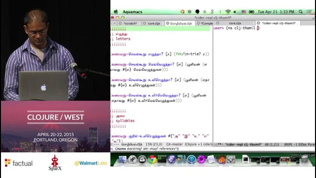Clojure West 2015 – Elango Cheran – Exploring Clojure In Other Human Languages