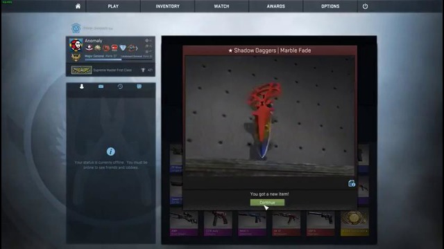 Csgo shadow daggers marble fade unboxing