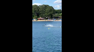 Person Launches Off Ramp While Water Skiing | People Are Awesome #shorts
