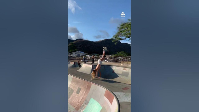 Girl Demonstrates Incredible Roller Skate Tricks at Skatepark