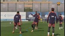 Messi stops rondo as Dembélé nutmegs Jordi Alba