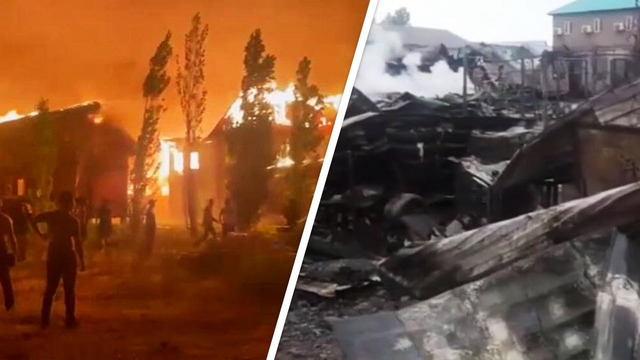Турбазы на востоке Казахстана охватило огнем. Пожар накрыл 4 туркомплекса возле озера Алаколь