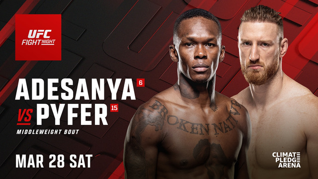 UFC Fight Night 271: Adesanya vs Pyfer (ОСНОВНОЙ КАРД) 29.03.2026 | Исраэль Адесанья — Джо Пайфер