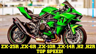 Kawasaki ZX-25R, ZX 6R, ZX 10R, ZX 14R, H2, H2R – Максимальная Скорость 2021