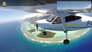 Путешествие на самолёте над островом в Таити