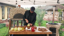 Айва, фаршированная по-кокандски в казане, на живом огне