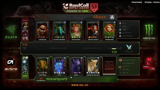 DOTA2 Raidcall League – Alliance vs Mouz semi-finals game 2