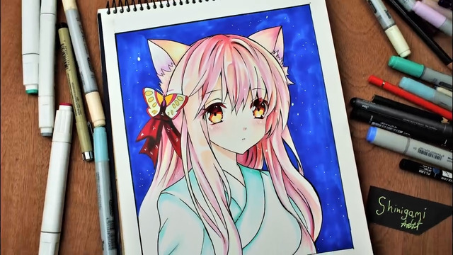 Speed Drawing a "Neko" Anime Girl