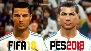 FIFA 18 vs PES 2018 Real Madrid Face Comparison