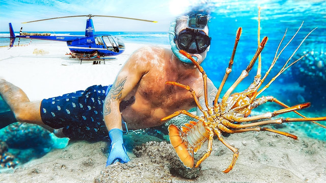 Giant Rock Lobster Catch And Cook In A Helicopter