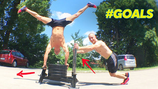 Extreme Sled Pushes with Handstand Mastery | Fitness #GOALS & More | People Are Awesome