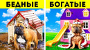 БОГАТЫЕ И БЕДНЫЕ || СТРОИМ ДОМИК ДЛЯ БЕЗДОМНЫХ КОШЕК И СОБАК