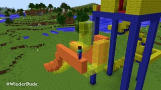 Minecraft noob vs pro vs hacker water slide house challenge