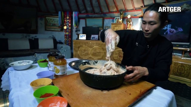 Korean Style. Sweet Chicken in a Mongolian Yurt