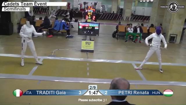 Cadets European Championships Semifinal Women Epee Team Hungary vs Italy