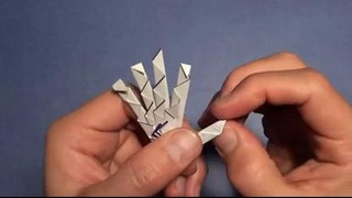Fold a Spooky Origami Hand Skeleton! Designed by Jeremy Shafer