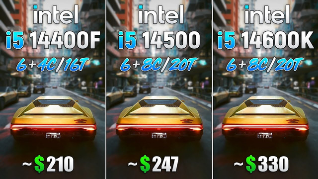 Core i5 14400F vs Core i5 14500 vs Core i5 14600K – Test in 8 Games