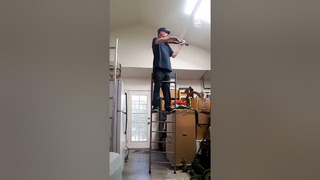 Man Plays Violin On Ladder | People Are Awesome