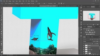 3d sea layer with blending modes and adjustment photoshop cc tutorial 2015.5