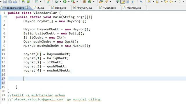 Javadan boshlang’ich darslar-61-oddiy polimorfik dastur