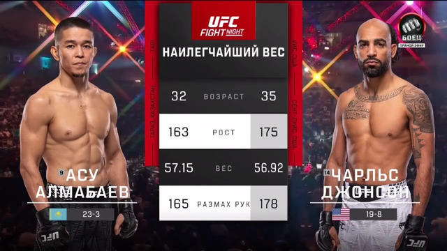 UFC Баку: Асу Алмабаев — Чарльз Джонсон (ПОЛНЫЙ БОЙ)