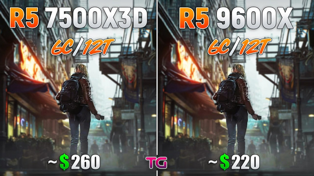 Ryzen 5 7500X3D vs Ryzen 5 9600X – Test in 10 Games
