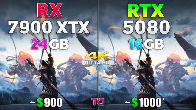 RTX 5080 vs RX 7900 XTX – Test in 10 Games | 4K