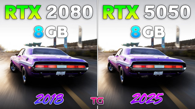 RTX 5050 vs RTX 2080 – 7 Years Difference