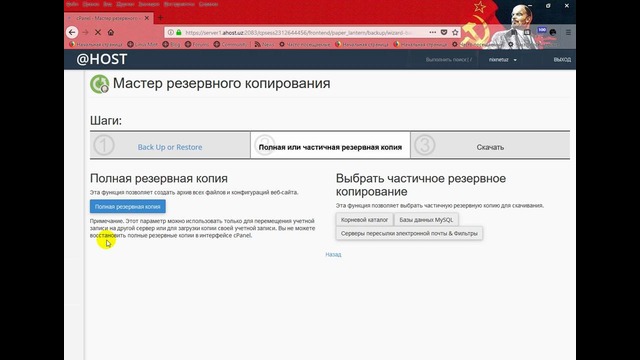 RezervCopy cPanel Usta rezerv