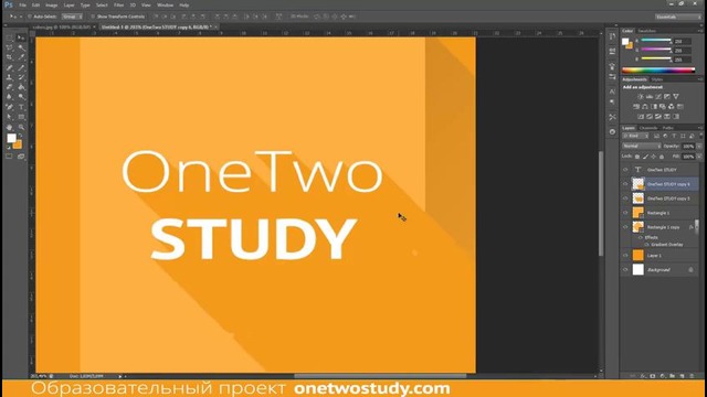 Урок Photoshop – Как создать плоский логотип (Flat Long Shadow)
