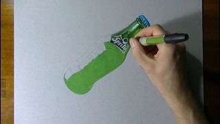 Реалистичное рисование бутылки Спрайта
