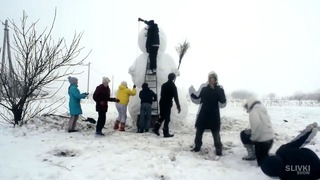Самый высокий снеговик! победитель 100к за снеговика