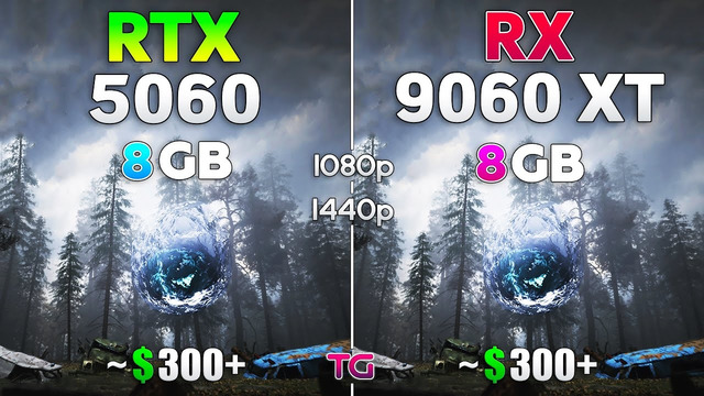 RX 9060 XT 8GB vs RTX 5060 8GB – Test in 10 Games | 1080p & 1440p