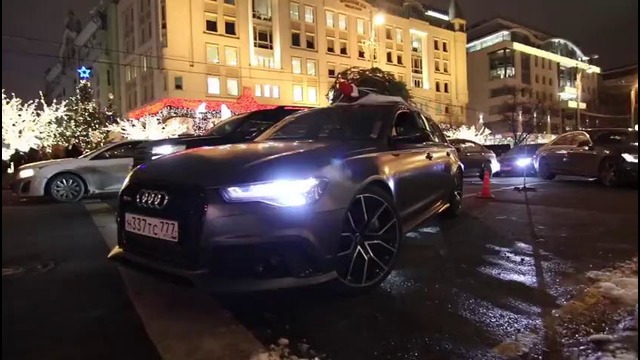 Новогодняя Audi RS6 PERFORMANCE 605 hp разъежает по Москве