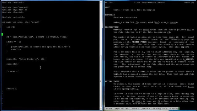 C Programming in Linux Tutorial #024 – open() read() write() Functions