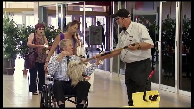 Janitor Mops Old Man’s Face