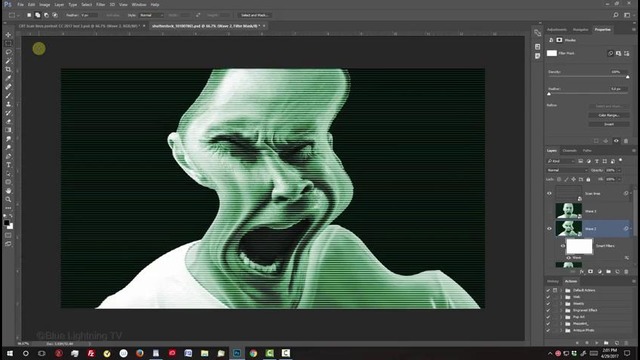 Photoshop Tutorial: How to Create a CRT Monochrome, Video Glitch Portrait