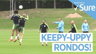 THREE TOUCH RONDOS | Huddersfield vs Man City Training