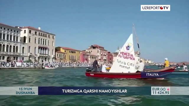 Venetsiyada ommaviy turizmga qarshi namoyishlar uyushtirildi