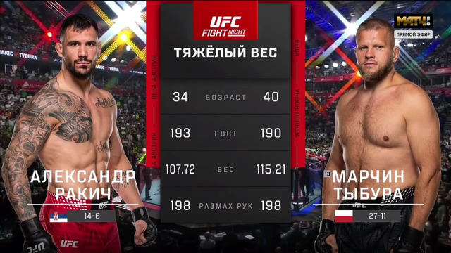 UFC Fight Night 283: Марчин Тыбура — Александр Ракич (Полный Бой)