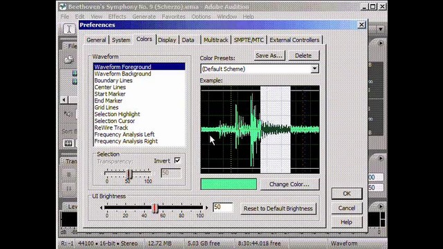 Adobe Audition2 уроки – 05 Общие настройки (Colors)