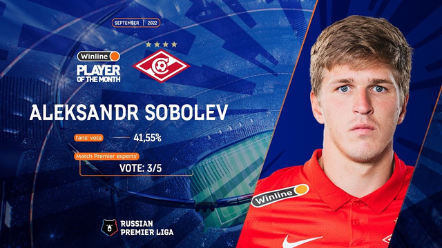 Aleksandr Sobolev is the best Player of September 2022 | RPL 2022/23