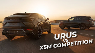 Kickdown. Заруба лучших SUV 2020 года: Lamborghini Urus против BMW X5M Competition! Плюсы, минусы, кто быстрее