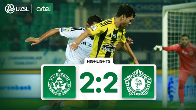 Superliga 23-tur. Neftchi – Xorazm bahsida kiritilgan gollar va xavfli vaziyatlar (Highlights)