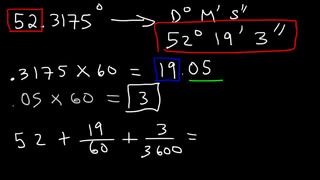 Decimal Degrees to DMS Formula – Converting Degrees Minutes and Seconds to Decimal – Trigonometry