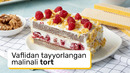 Vaflidan tayyorlangan malinali tort